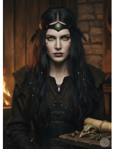 Tiara Vikinga freixo Yggdrasil em preto 2