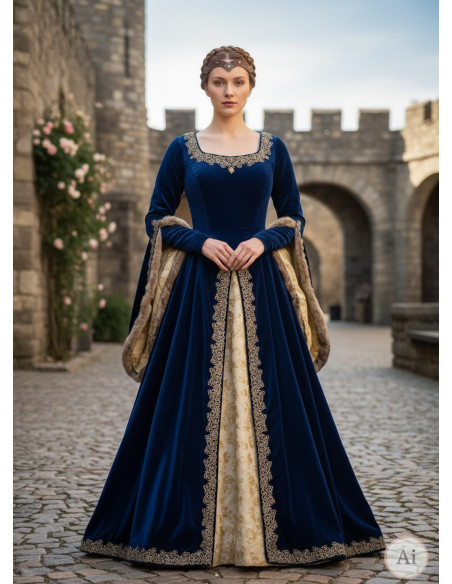 Tiara medieval Florian em marrom