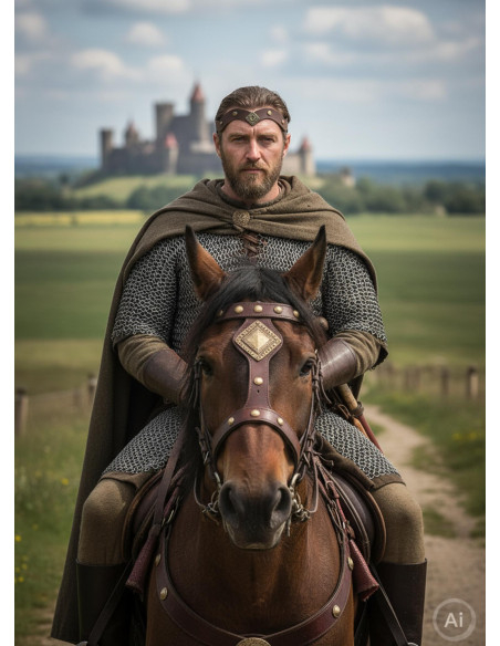 Tiara medieval Florian em marrom