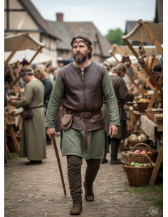 Tiara medieval Florian em marrom 2