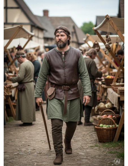 Tiara medieval Florian em marrom