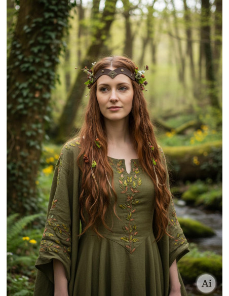 Tiara medieval Florian em marrom