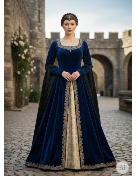 Diadema medieval Florian em preto