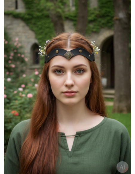 Diadema medieval Florian em preto