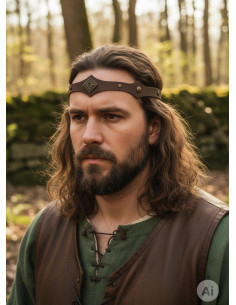 Tiara medieval Florian da floresta em marrom