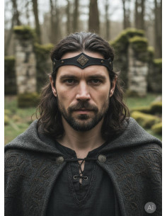 Tiara medieval Florian da floresta em preto