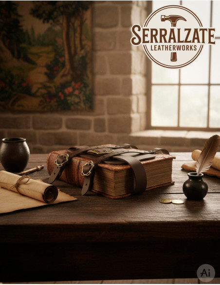 Tahalí medieval Porta-Livros em couro...