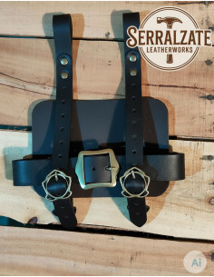 Tahalí medieval Porta-Livros em couro preto