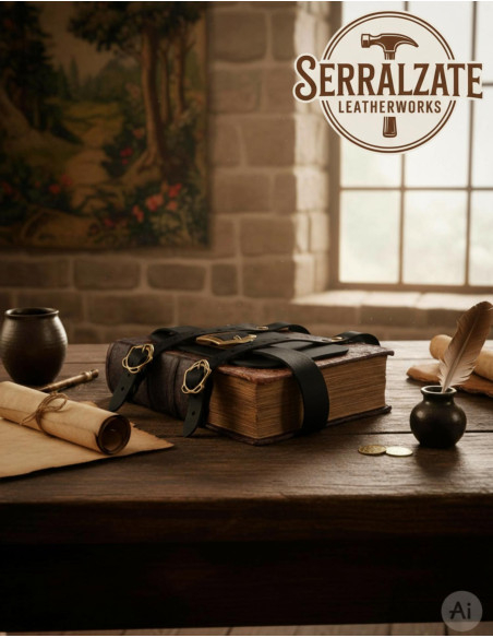 Tahalí medieval Porta-Livros em couro...