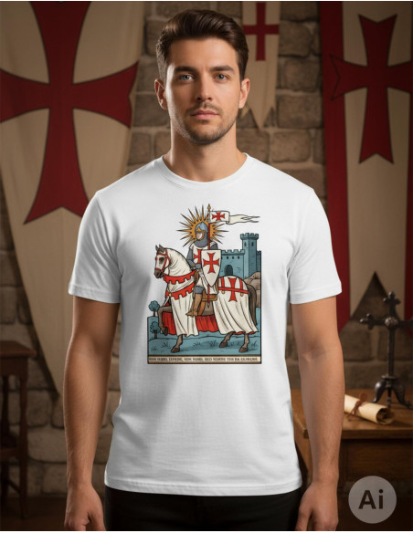 Camiseta branca de homem com temática...
