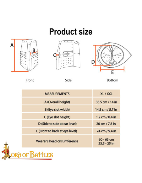 Gran Elmo medieval de cavaleiro...