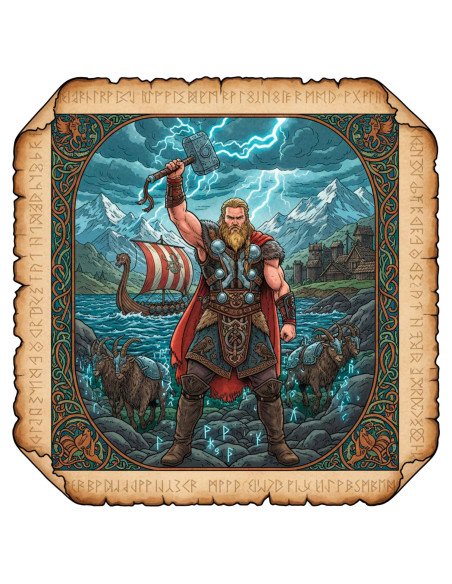 Camiseta vermelha de homem com Thor,...