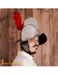 Morrião Espanhol com penacho de penas Séculos XVI-XVII