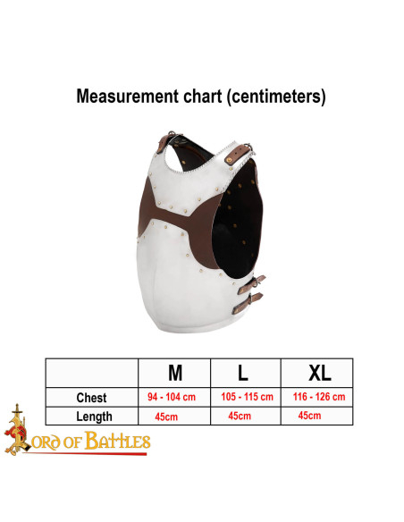 Cota de malha medieval em aço e couro