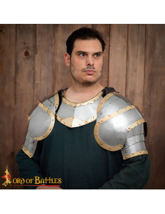 Hombreras medievais de aço com detalhes em latão, modelo... 2