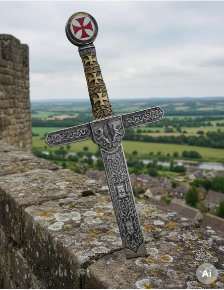 Espada Templária decorativa Deluxe