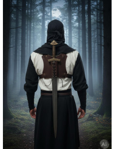 Tahalí Ninja nas costas para uma espada, marrom 2