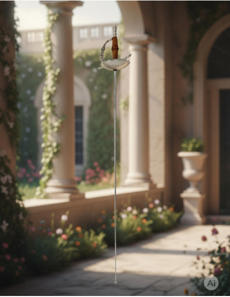 Florete Colonial decorativo, niquelado