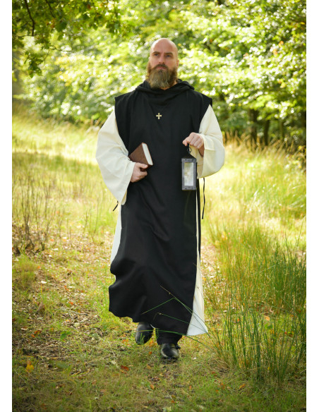 Traje de monge Anselmo cor preta-natural