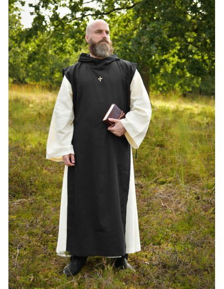 Traje de monge Anselmo cor preta-natural