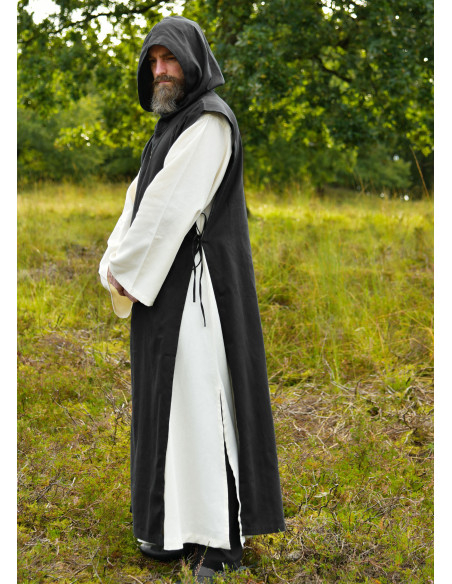 Traje de monge Anselmo cor preta-natural