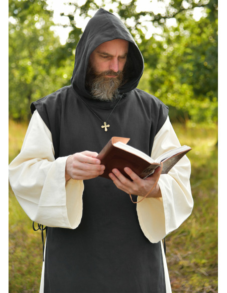 Traje de monge Anselmo cor preta-natural