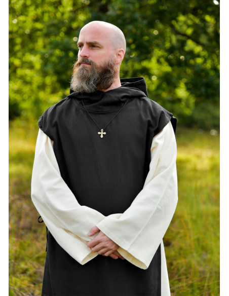 Traje de monge Anselmo cor preta-natural