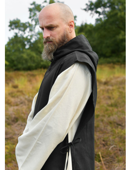 Traje de monge Anselmo cor preta-natural