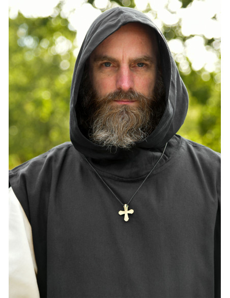 Traje de monge Anselmo cor preta-natural