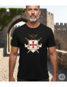 Camiseta preta Templária para homem, Non Nobis Domine
