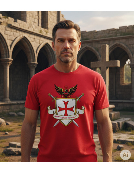 Camiseta vermelha Templária para...