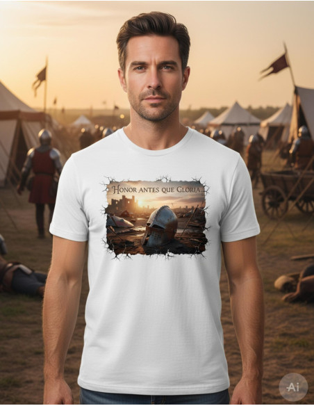 Camiseta medieval para homem, Honra...