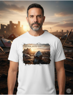 Camiseta medieval para homem, Honra acima de Glória 2
