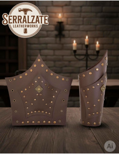 Braceletes soldado Hernán em couro marrom