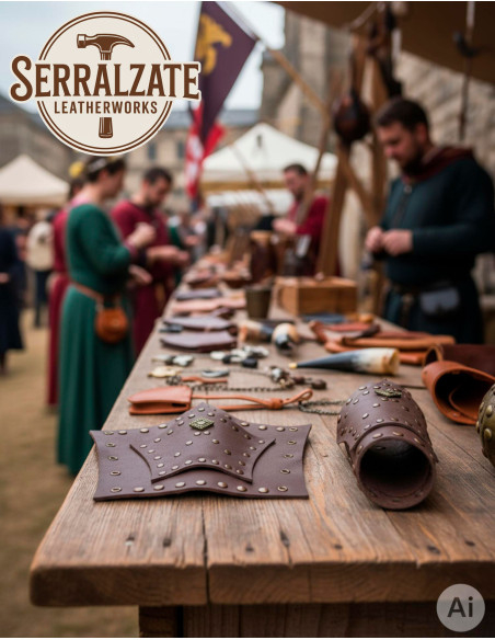 Braceletes soldado Hernán em couro...