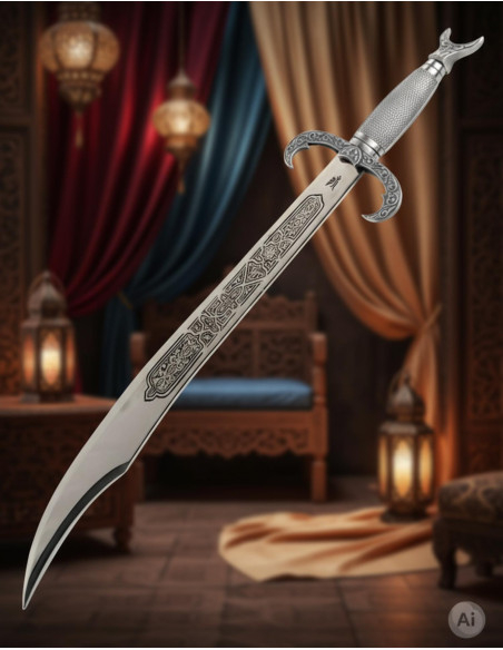 cimitarra árabe de prata