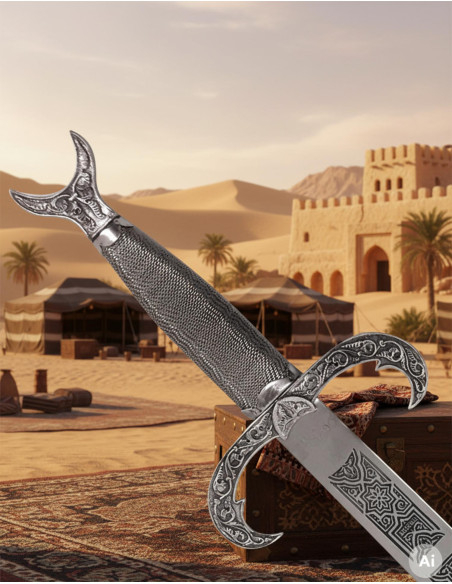 cimitarra árabe de prata