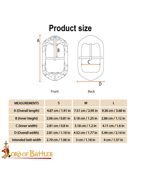 Fivela medieval em latão antigo com...