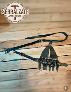 Tahalí Renascentista 6 fivelas ajustáveis, preto