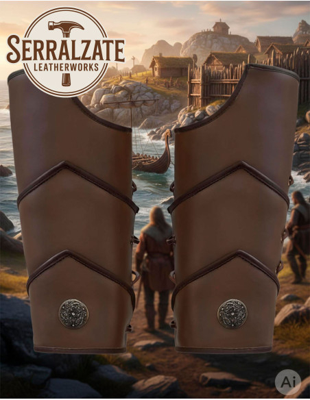 Grevas de legionário romano em couro...