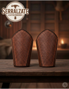 Grevas vikings escamas em couro marrom 2