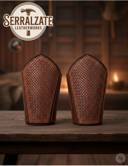 Grevas vikings escamas em couro marrom