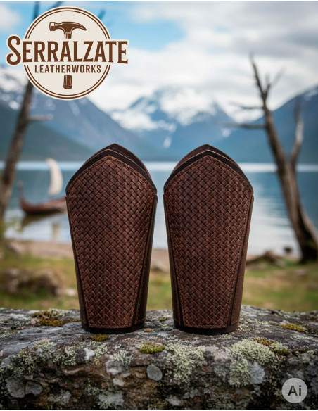 Grevas vikings escamas em couro marrom