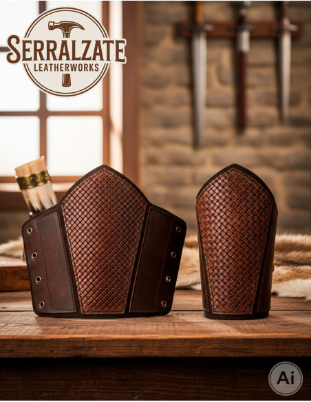 Grevas vikings escamas em couro marrom