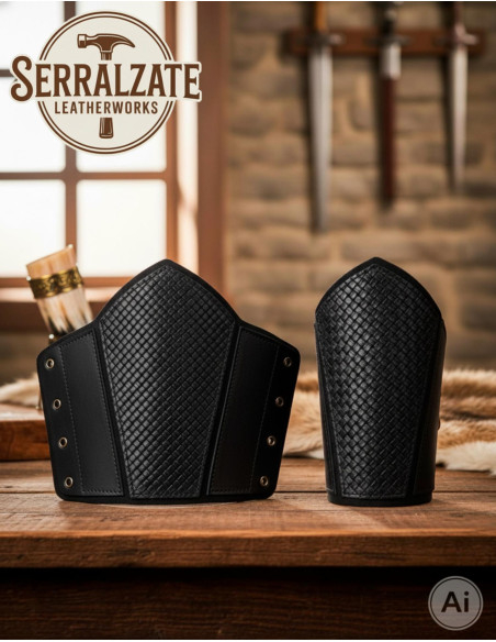 Grevas vikings escamas em couro preto