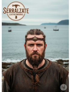 Tiara vikinga nós celtas ondas serenas em marrom 2