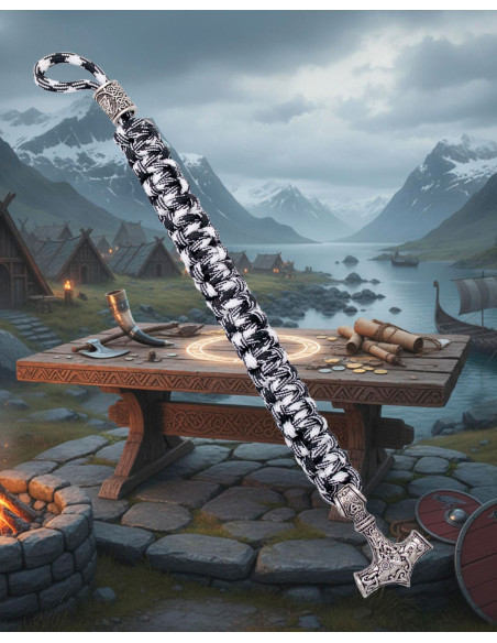 Pulseira de paracord com martelo de Thor