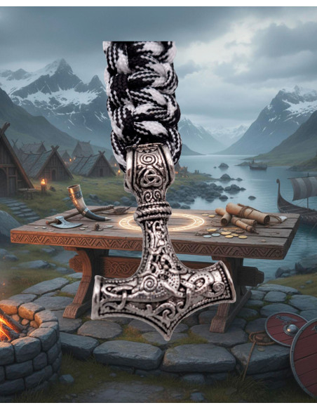 Pulseira de paracord com martelo de Thor