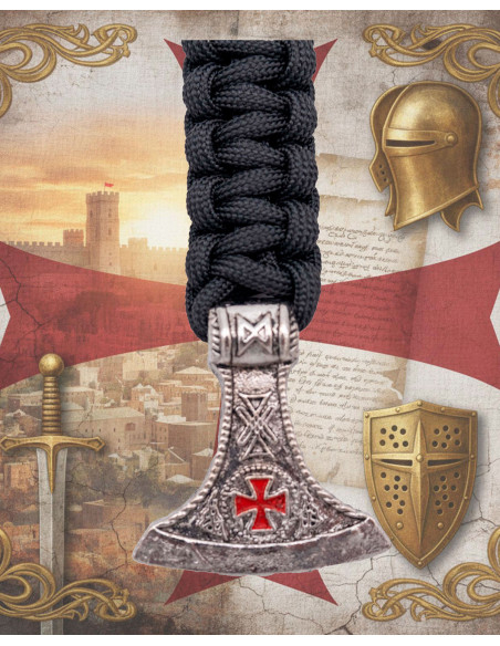 Pulseira preta de paracord com fecho...