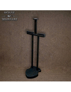 Suporte de madeira para armaduras, acabamento enegrecido